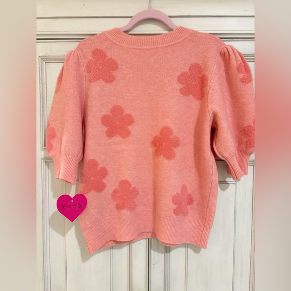 NWT SZ L Nanette Lepore Pink Crewneck Embellished Sweater - Picture 4 of 7